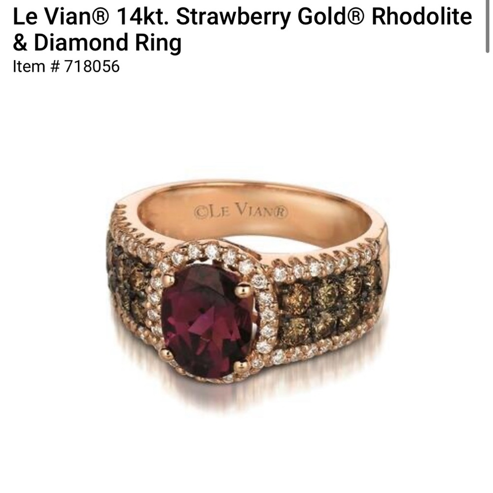 Levian 14k strawberry gold diamond ring
